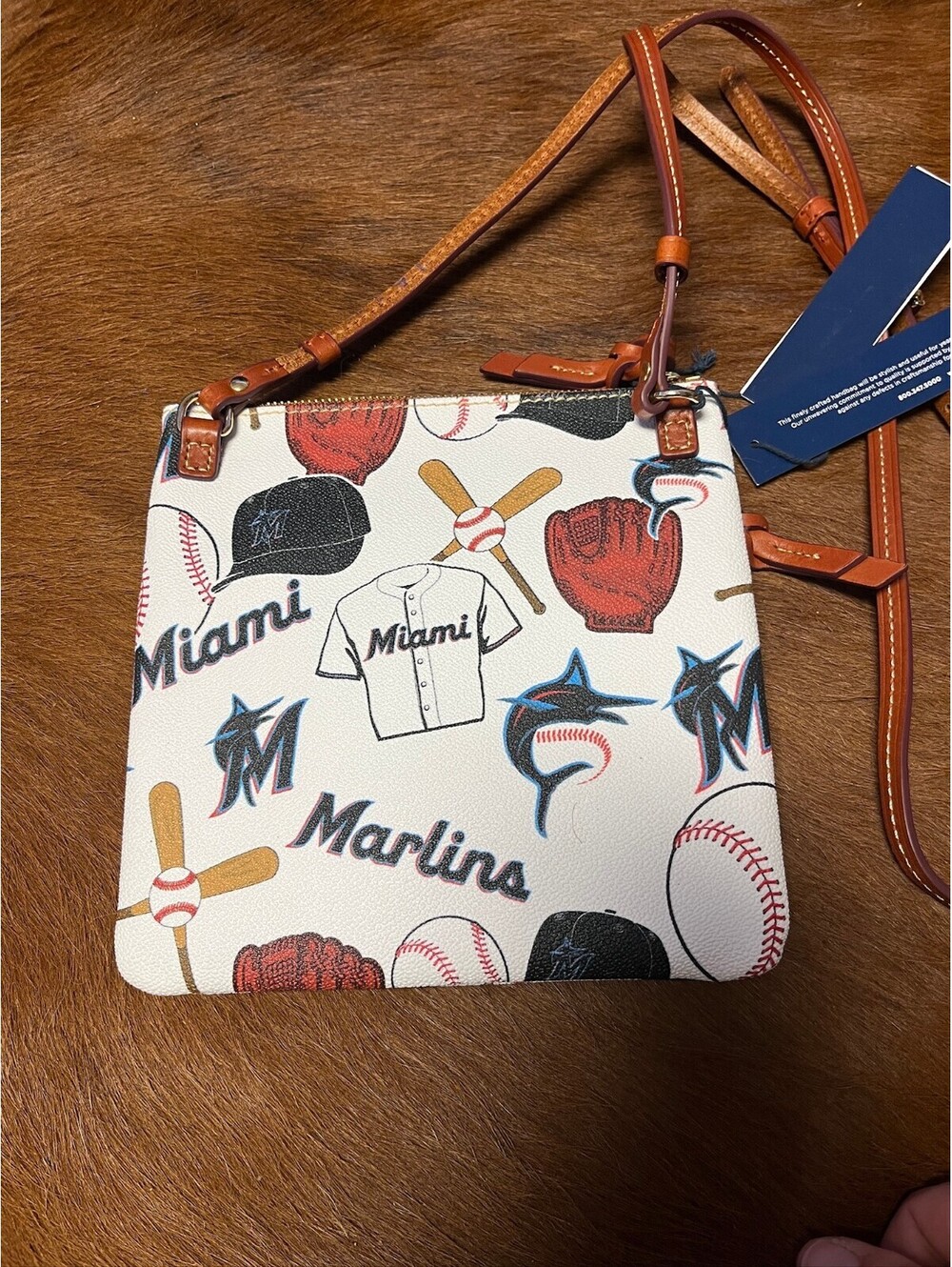 Dooney and Bourke Miami Marlins baseball print crossbody purse